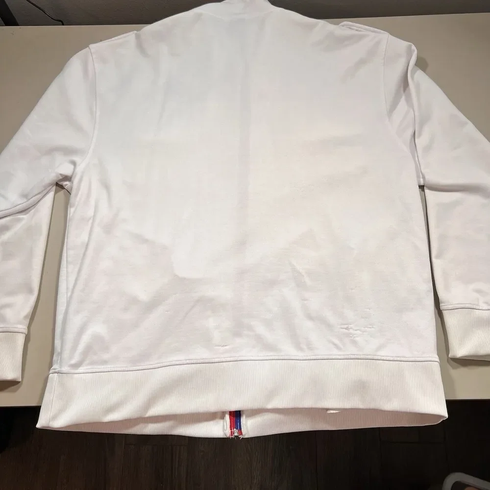 Avirex Aviator Flight Jacket White Mens Size XXL Pockets‎ Full Zip Epaulettes